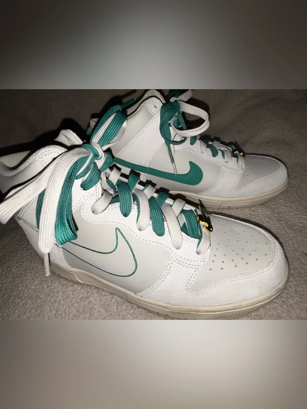 Nike Mid-Top Sneakers in Bone and Sail Green